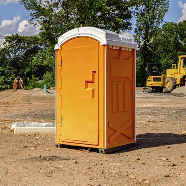 how often are the porta potties cleaned and serviced during a rental period in Booker